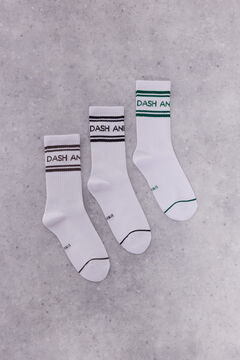 Dash and Stars 3-pack cotton socks with logo printed