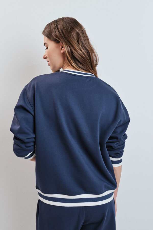 Dash and Stars Sweat-shirt college en molleton bleu bleu