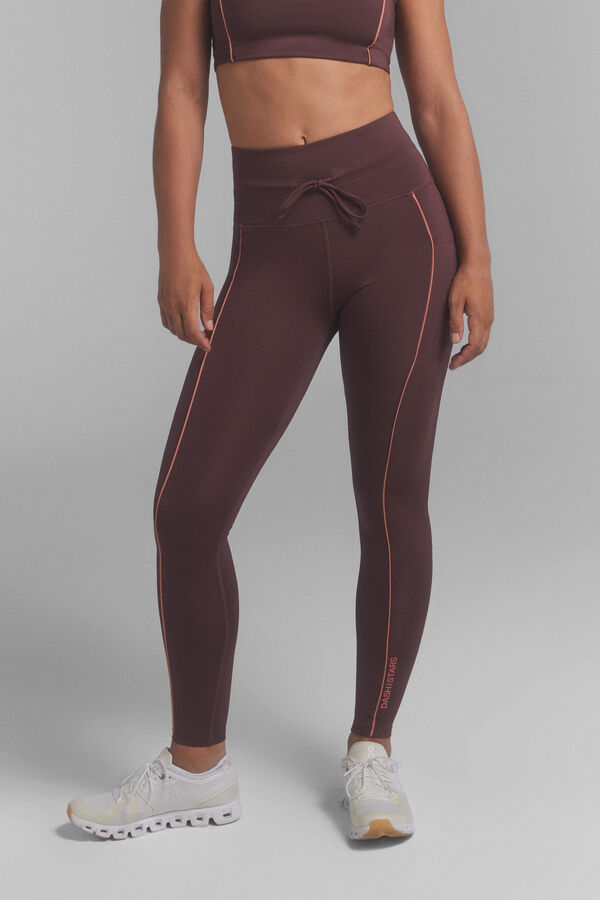 Dash and Stars 4D STRETCH leggings in maroon. printed