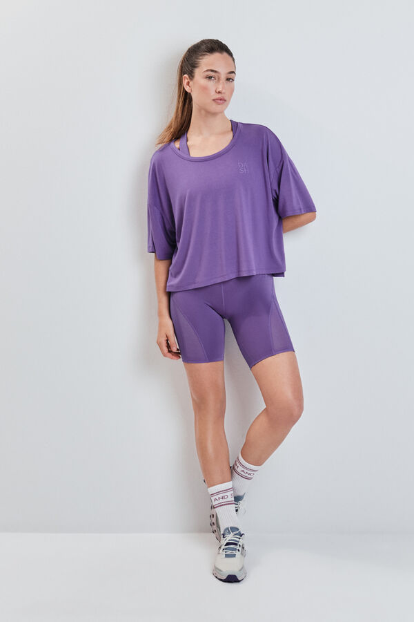 Dash and Stars Camiseta manga corta extra suave morada rosa