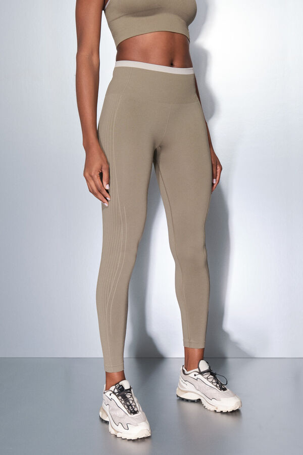 Dash and Stars Leggings longas c&aacute;qui SEM COSTURAS CONFORT&Aacute;VEIS verde