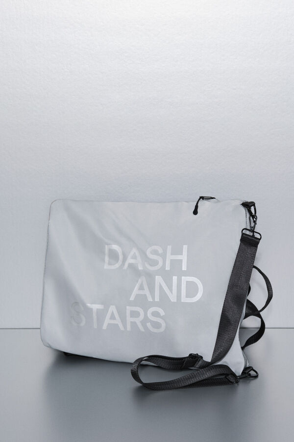 Dash and Stars Multiway metallic effect nylon backpack grey