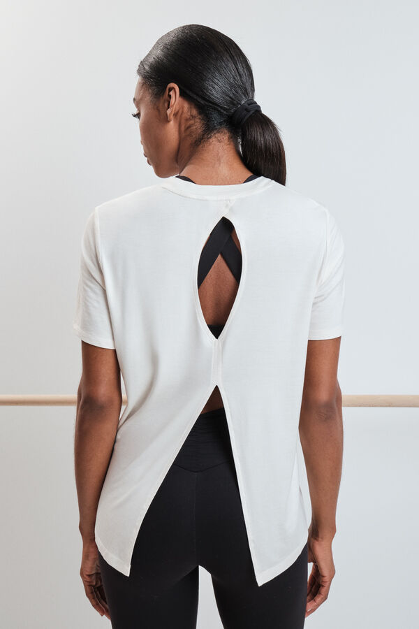 Dash and Stars T-shirt &agrave; manches courtes en modal blanche beige