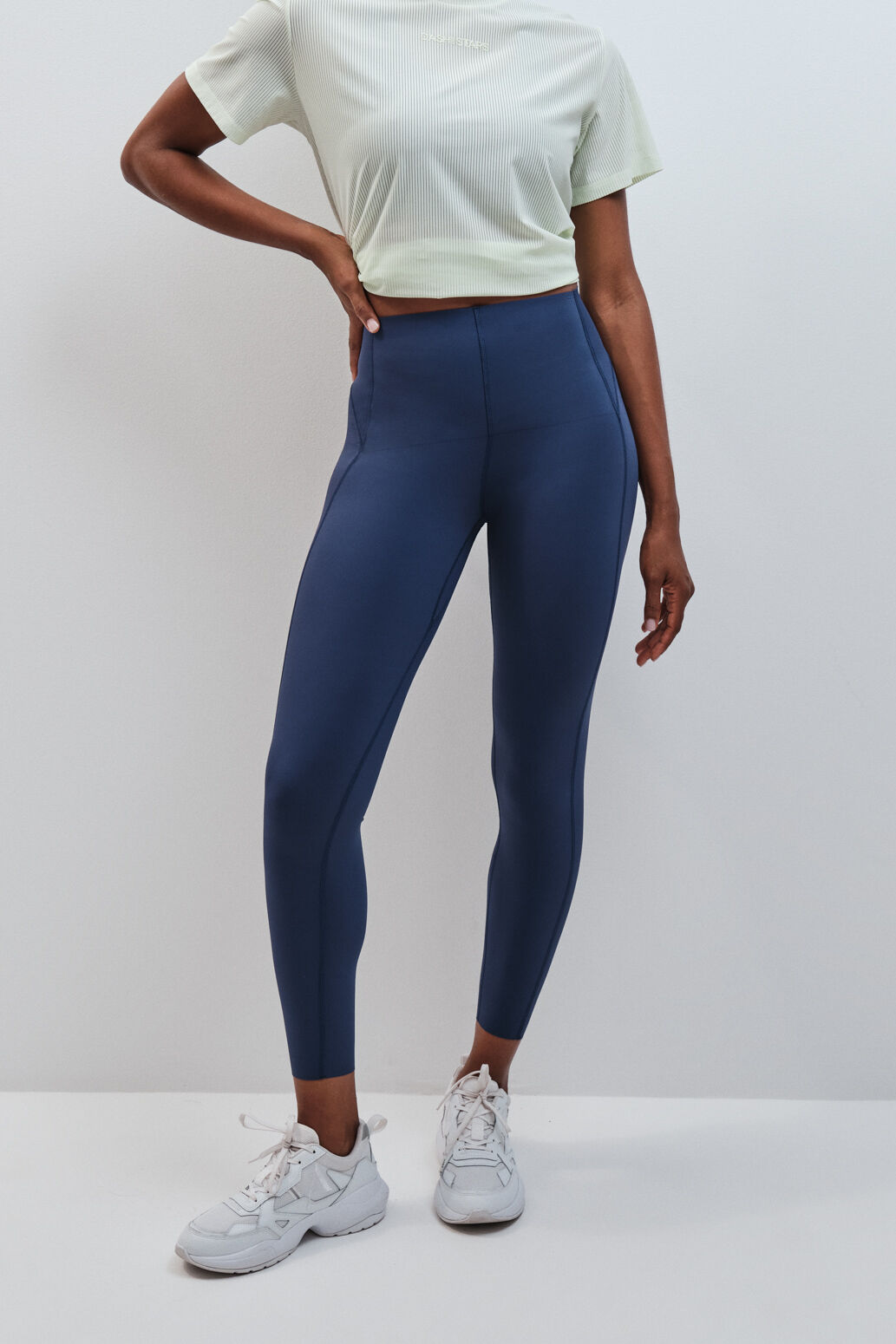 Dash and Stars Blue long COMPRESSIVE leggings