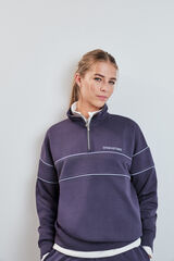 Dash and Stars Chaqueta cuello alto cremallera gris gris