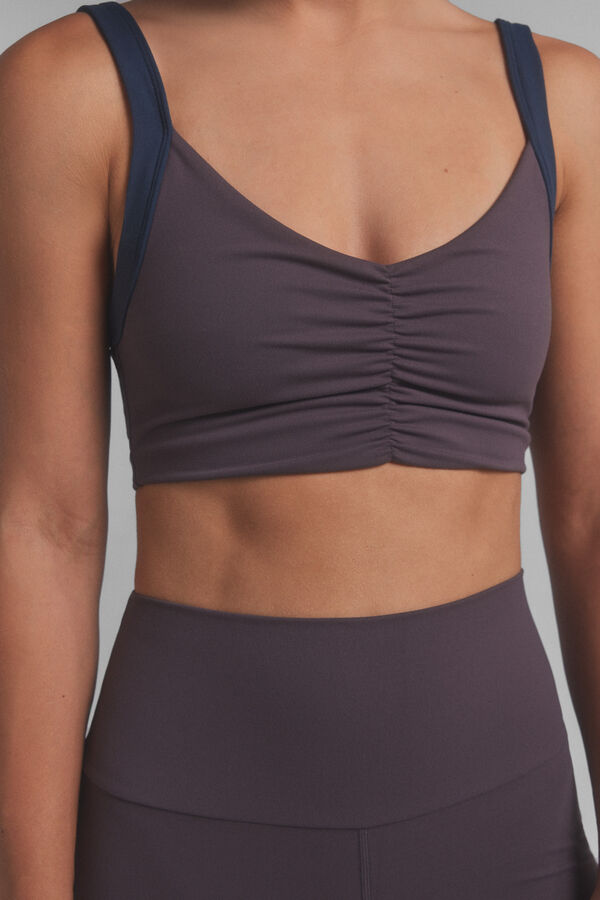 Dash and Stars SOFT MOVE brown sports bra. Special collaboration @ffitcoco nude