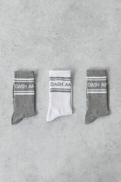Dash and Stars Pack 3 calcetines altos técnicos algodón Weiß