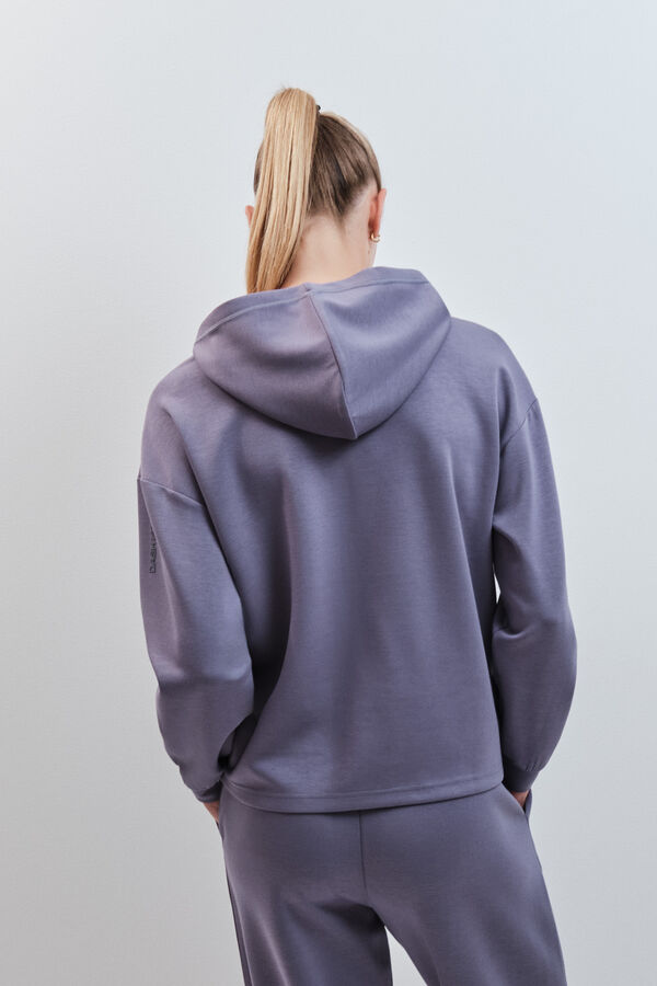 Dash and Stars Blue soft touch hooded sweatshirt blue
