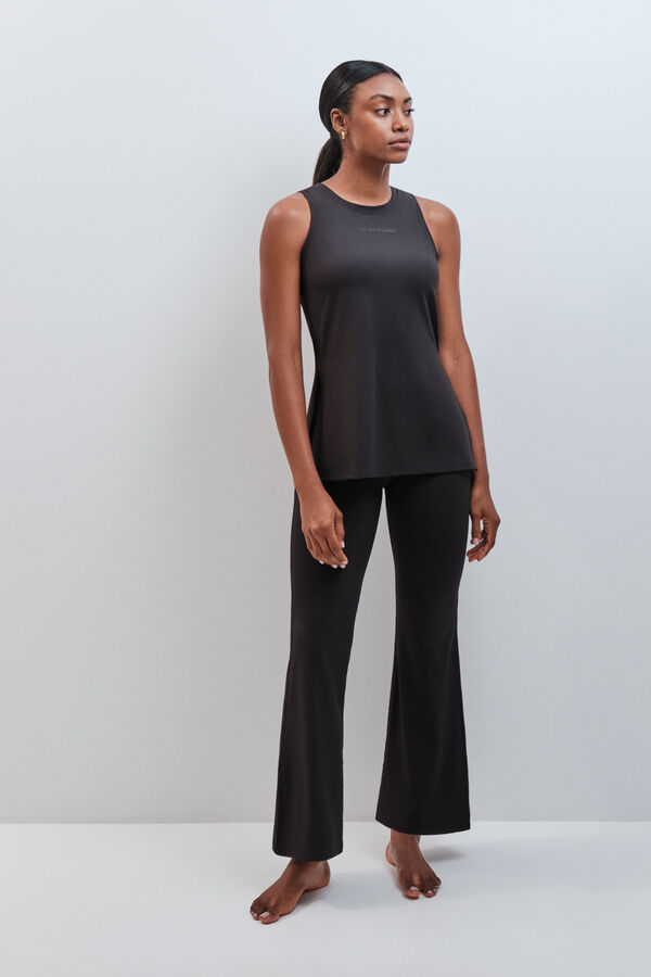 Dash and Stars Black technical ribbed vest top black