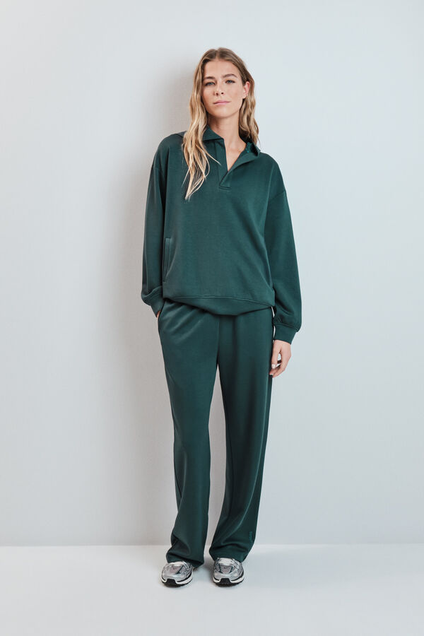 Dash and Stars Green hooded sweatshirt green