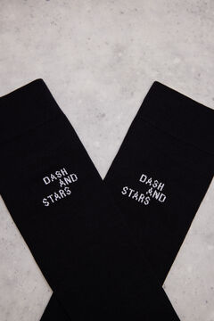 Dash and Stars Extra long black technical socks  black