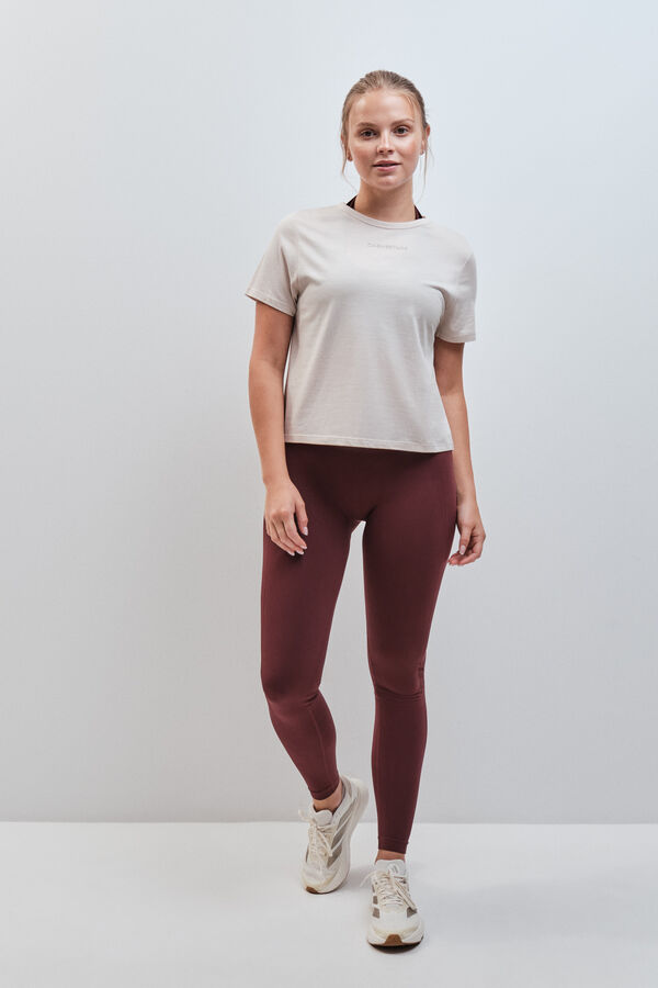Dash and Stars T-shirt manches courtes en coton et modal blanc beige