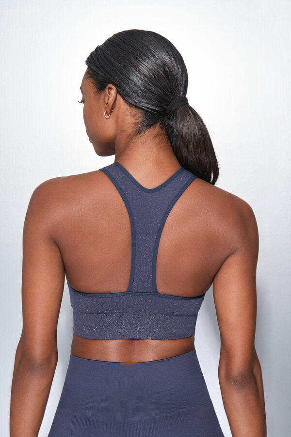Dash and Stars SEAMLESS COMFORT blue sports bra blue