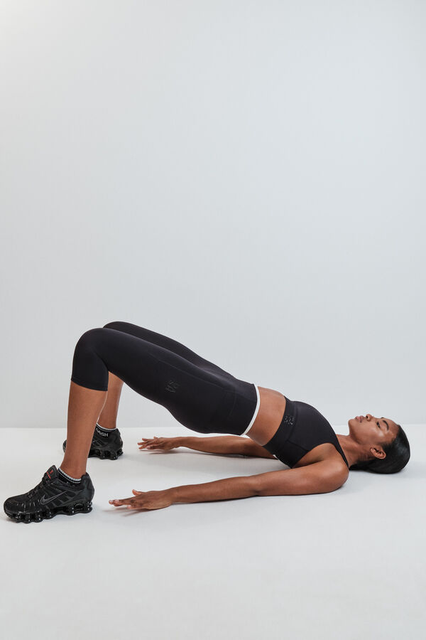 Dash and Stars Black cropped leggings 4D STRETCH black