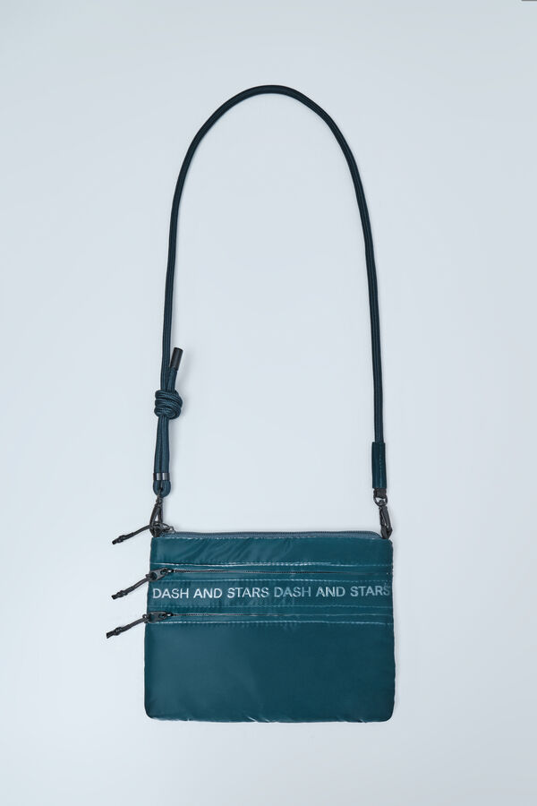 Dash and Stars Green metallic small handbag blue