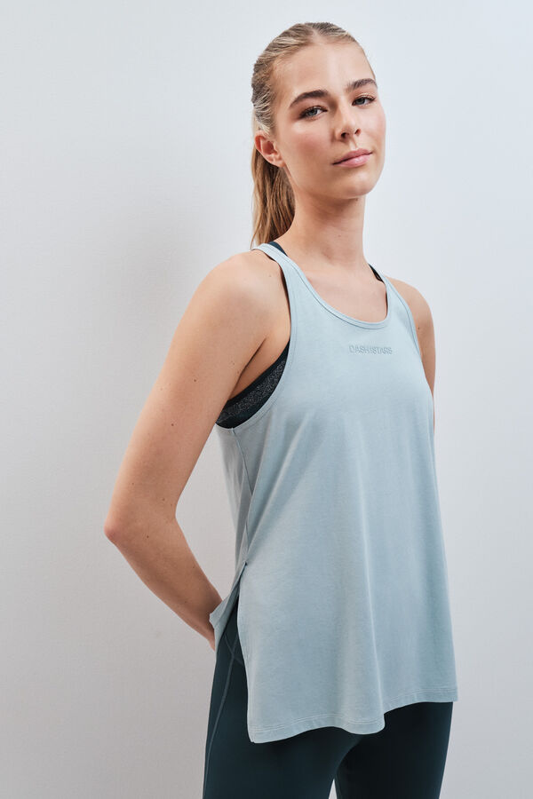 Dash and Stars Green 100% cotton halterneck T-shirt green