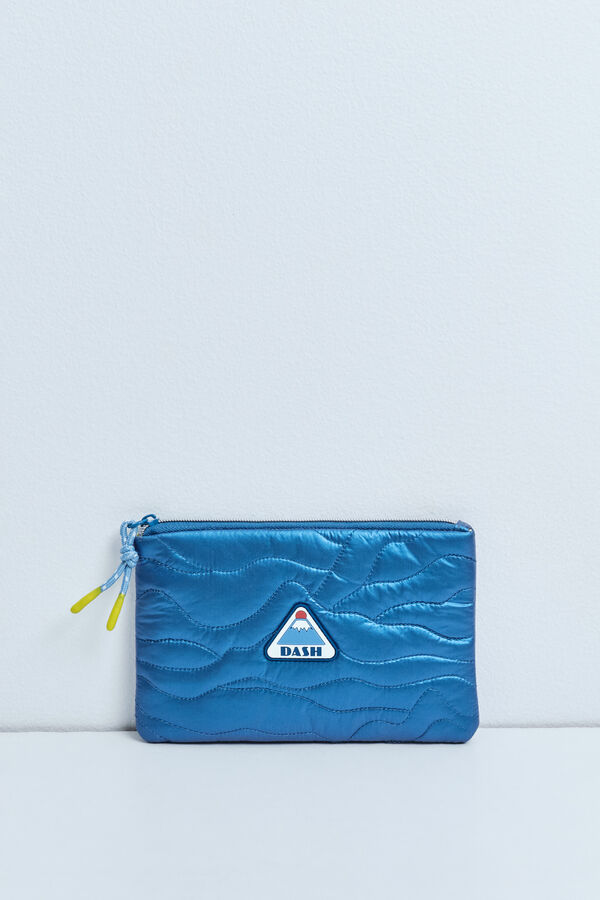 Dash and Stars Metallic blue small vanity case blue