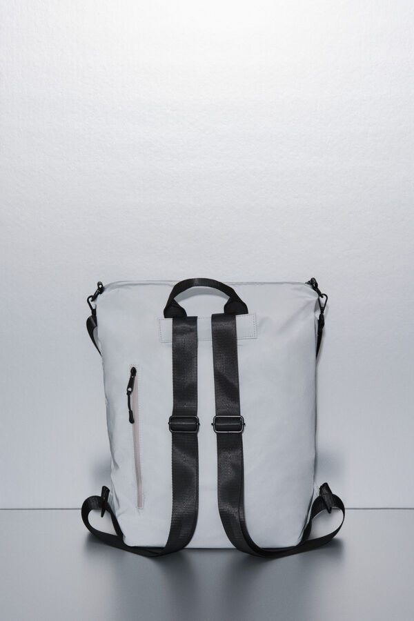 Dash and Stars Multiway metallic effect nylon backpack grey