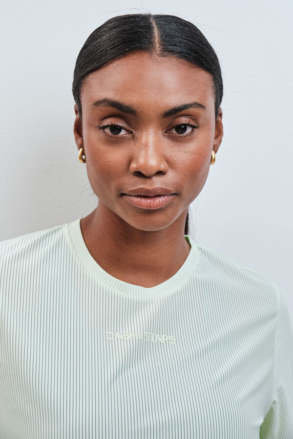 Dash and Stars T-shirt manches courtes semi-transparent jaune vert