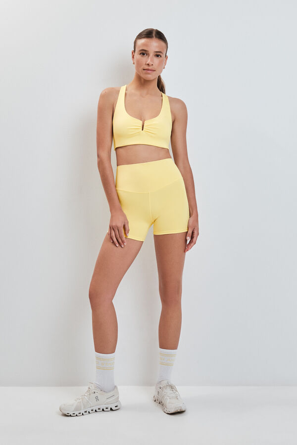 Dash and Stars Leggings 4D STRETCH cortos amarillo estampado