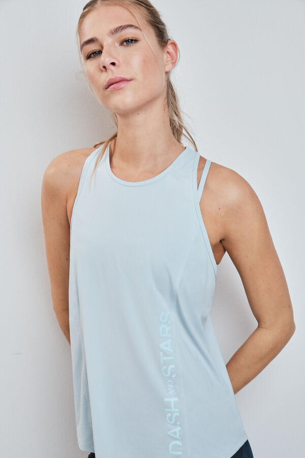 Dash and Stars T-shirt perfor&eacute; en microfibre bleu bleu