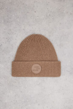 Dash and Stars Brown tricot logo hat nude