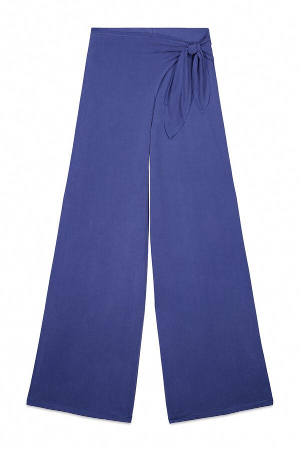 Dash and Stars Plave mekane na dodir palazzo duge pantalone blue