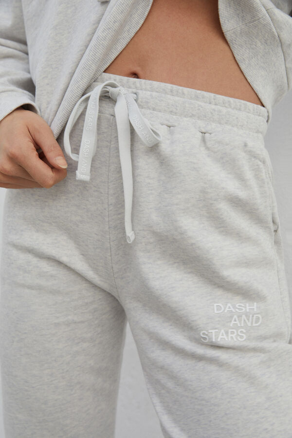 Dash and Stars Pantalón jogger 100% algodón gris szürke