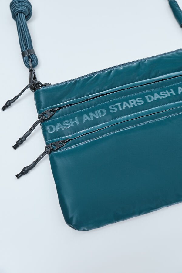 Dash and Stars Green metallic small handbag blue