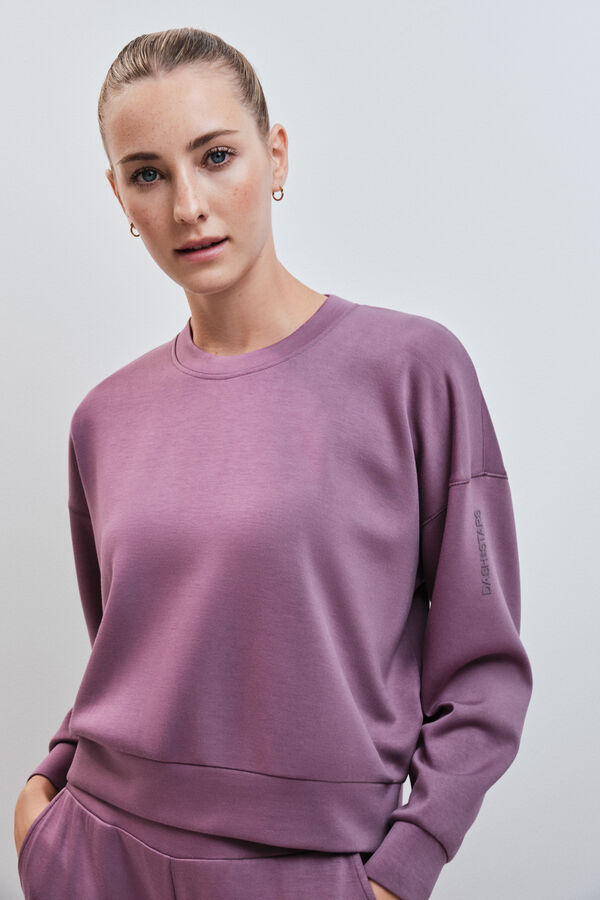 Dash and Stars Burgundy modal college sweatshirt pink