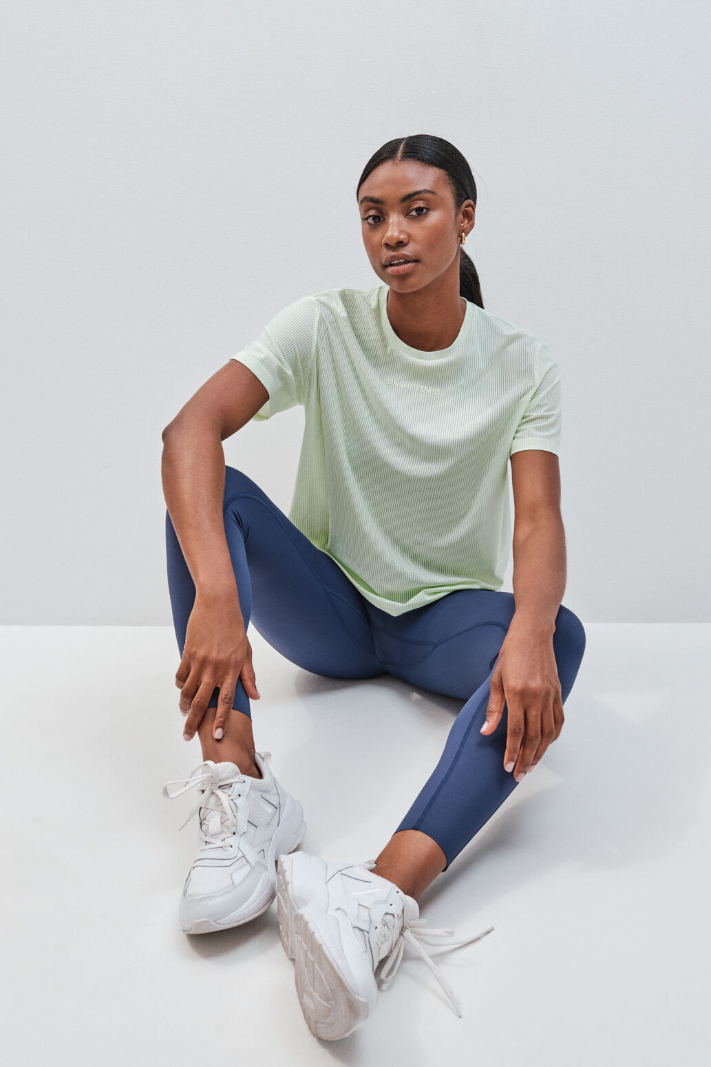 Dash and Stars Yellow semi-sheer short sleeve T-shirt