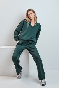 Dash and Stars Green long wide trousers