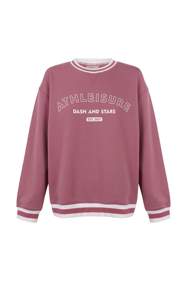 Dash and Stars Pink fleece college sweatshirt pink