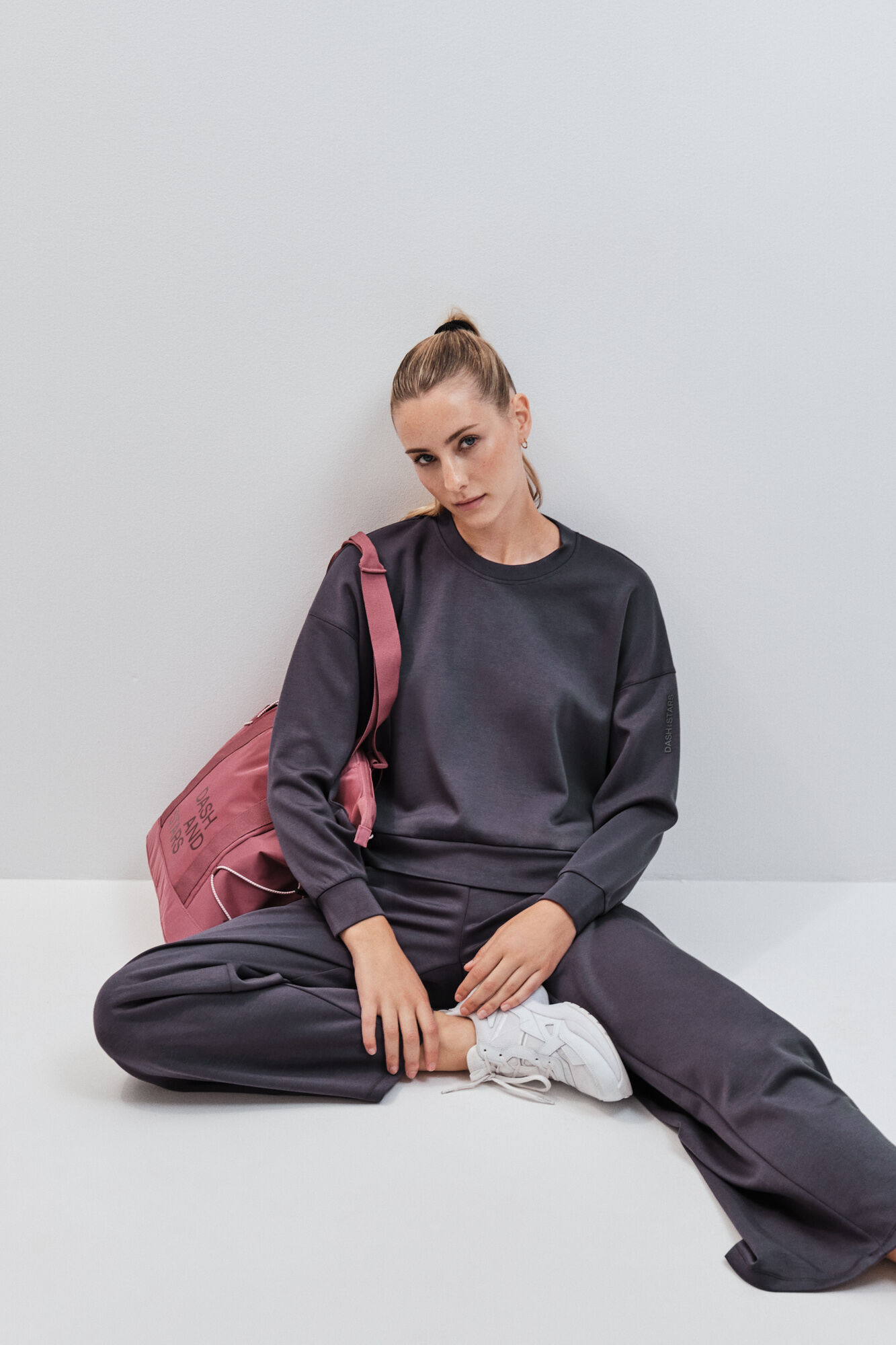 Dash and Stars Grey modal college sweatshirt