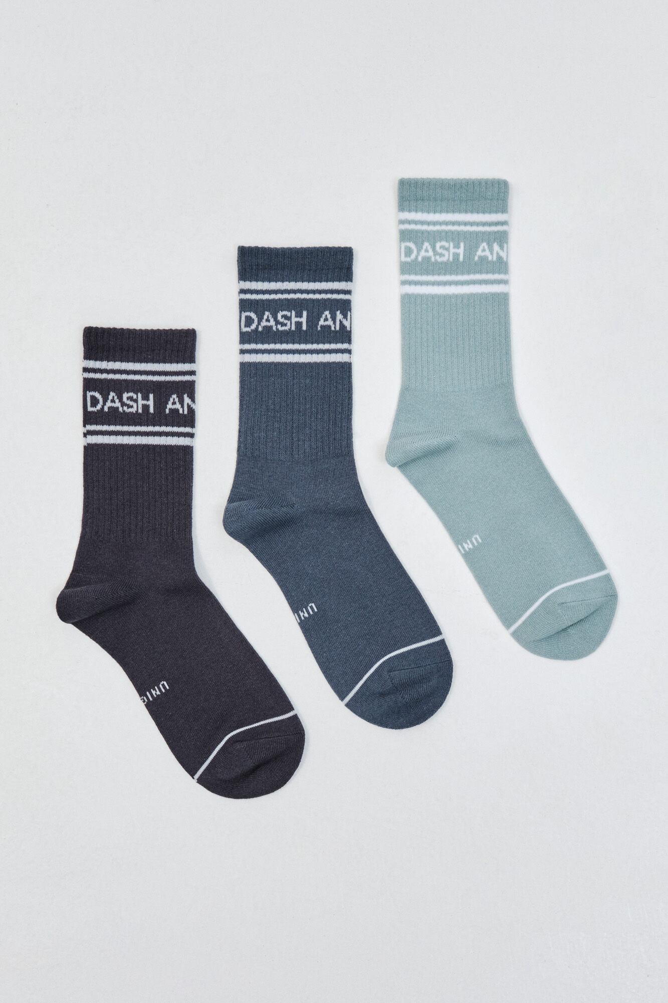 Dash and Stars Lot de 3 chaussettes longues en coton &agrave; logo