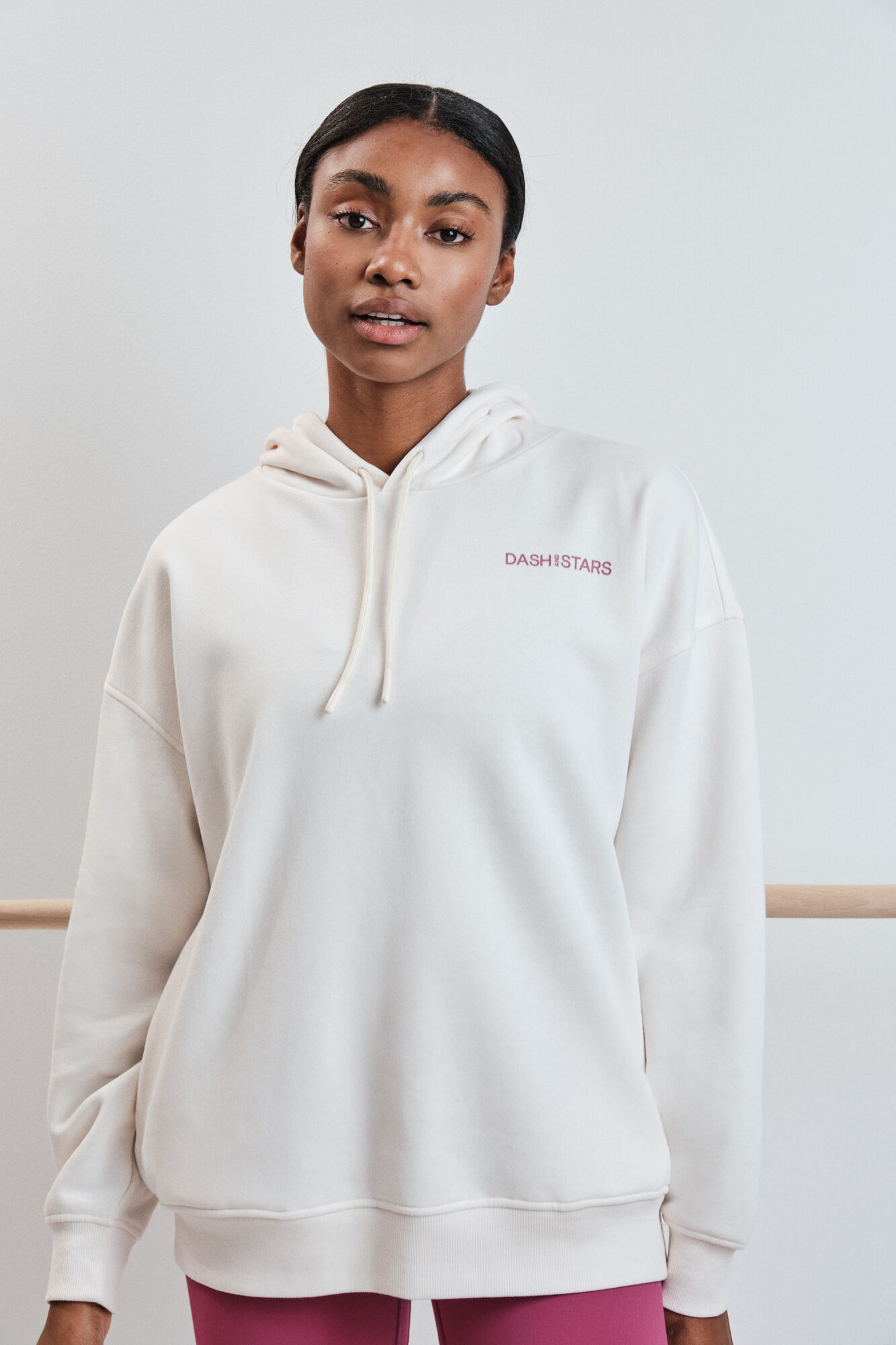 Dash and Stars White cotton fleece sweatshirt