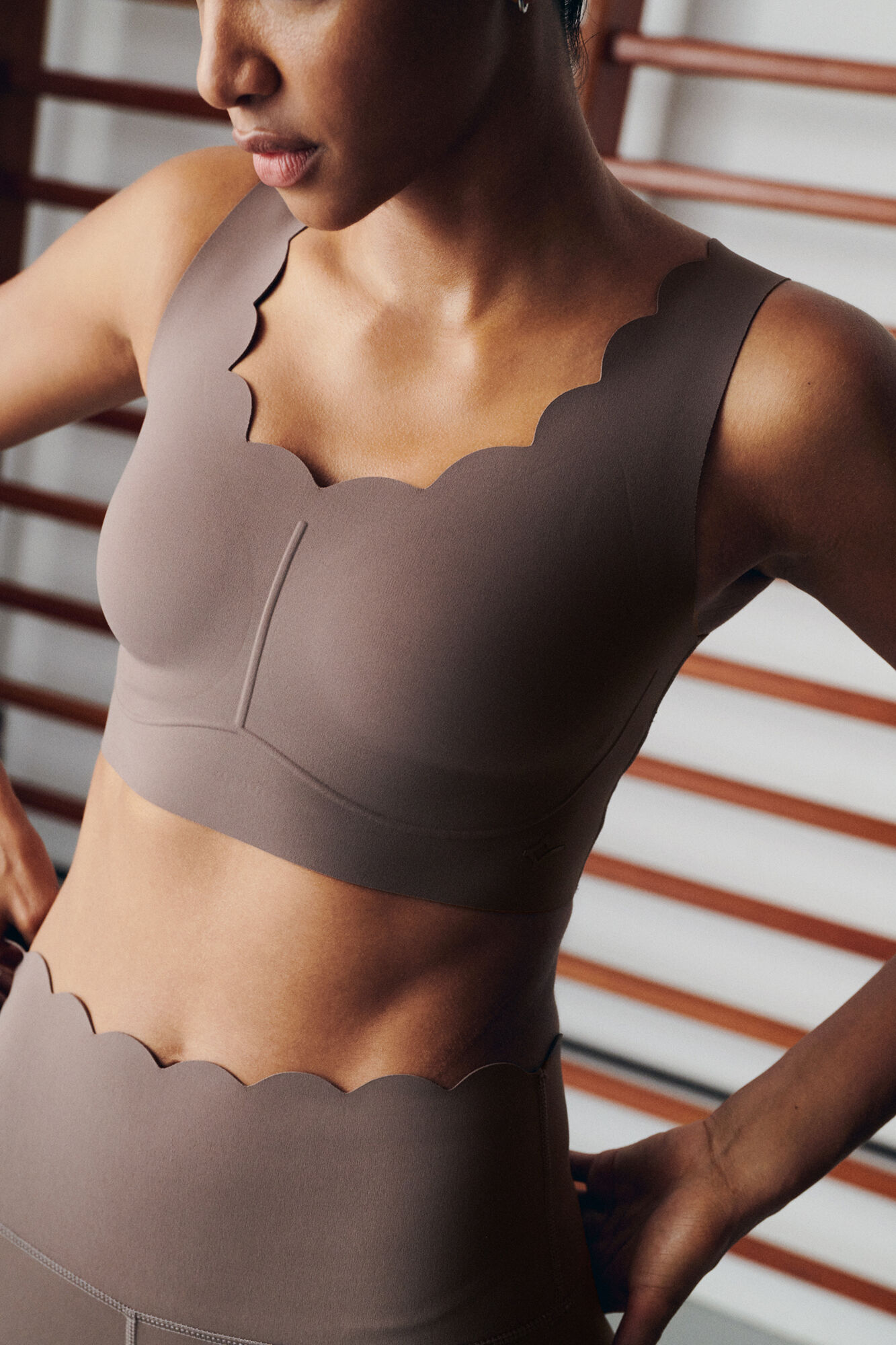Dash and Stars Brown COMPRESSIVE sports bra