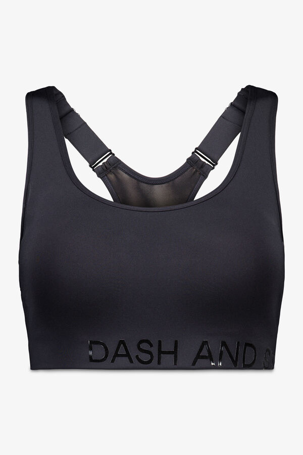 Dash and Stars 4D Stretch Sports Bra with Greater Coverage in Black black