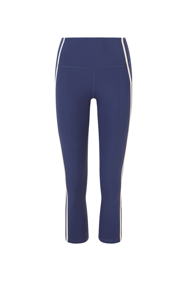 Dash and Stars Blue 4D STRETCH cropped leggings blue