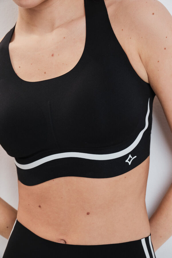Dash and Stars Black sports bra COMPRESSIVE black