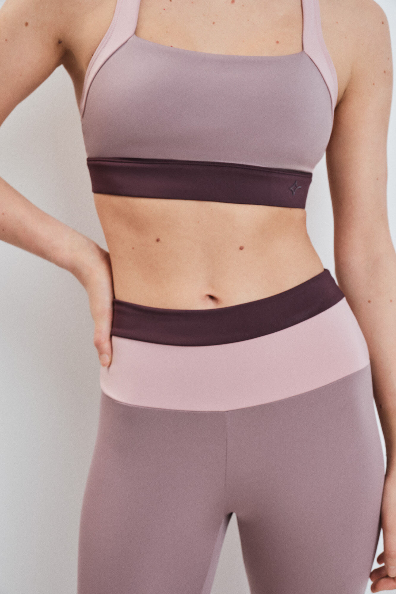 Dash and Stars Legging court 4D STRETCH color block rose