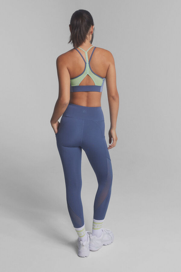 Dash and Stars Leggings 4D STRETCH cheville bleu bleu