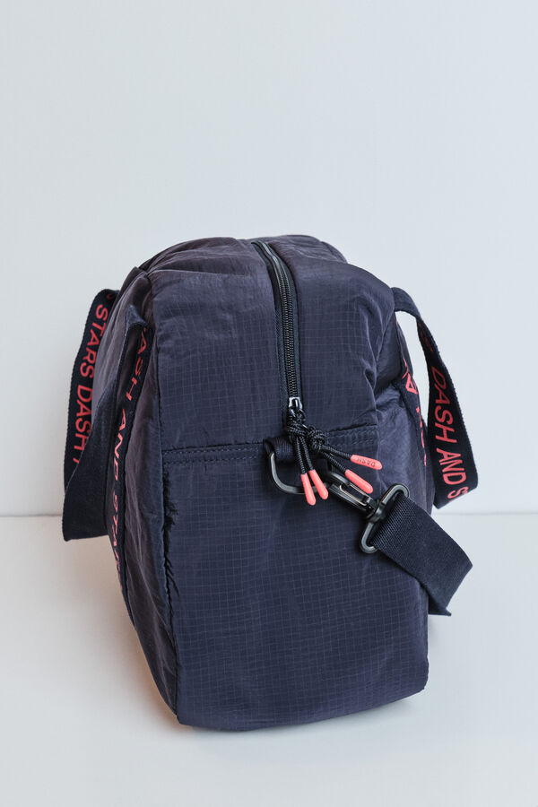 Dash and Stars Nylon puffer sports bag grey