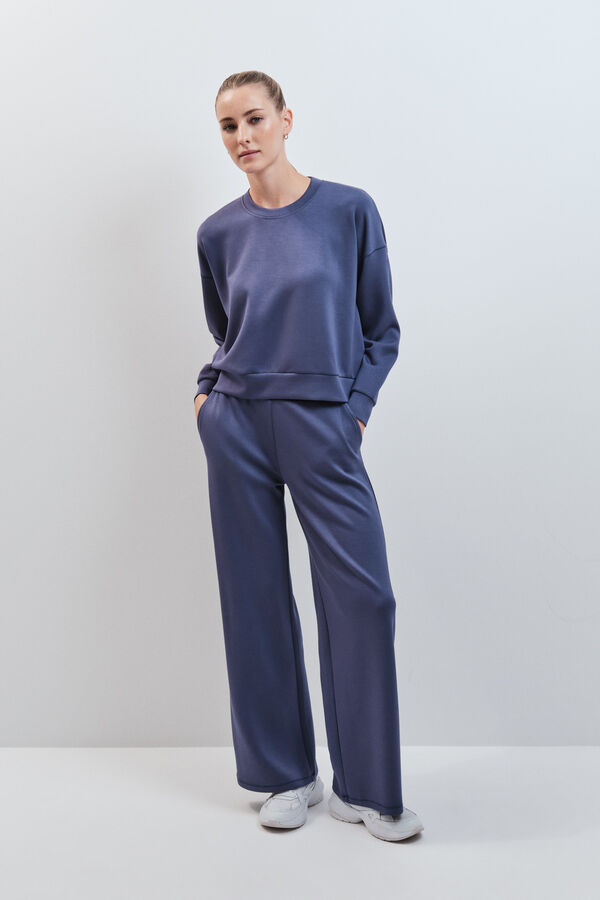 Dash and Stars Blue modal college sweatshirt blue