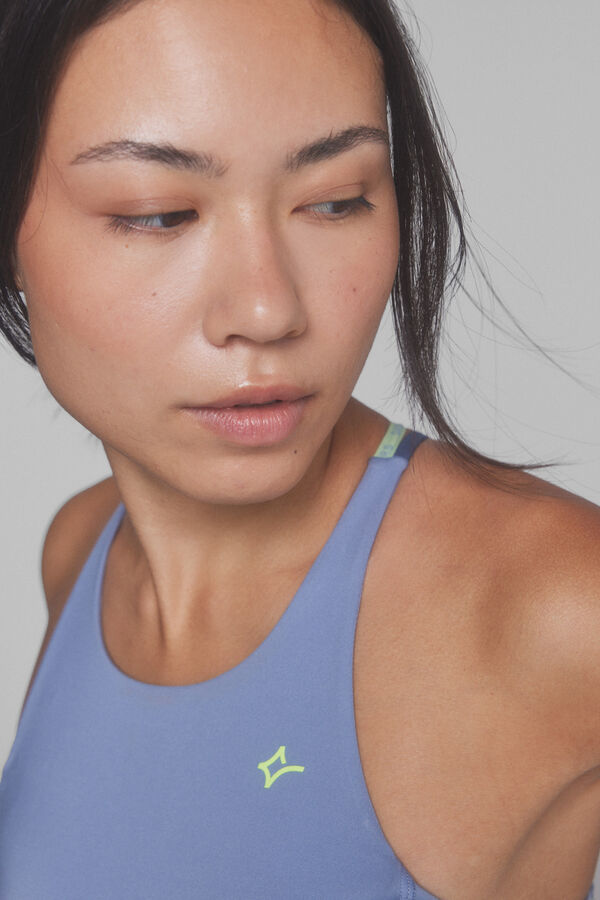 Dash and Stars Blue 4D Stretch sports bra blue