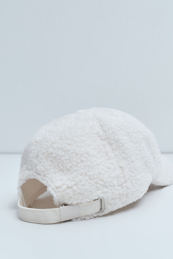 Dash and Stars Bonnet en peau de mouton blanc beige