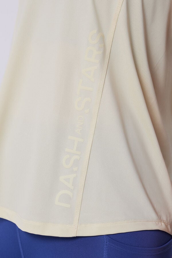 Dash and Stars T-shirt sans manches dos nu jaune imprimé
