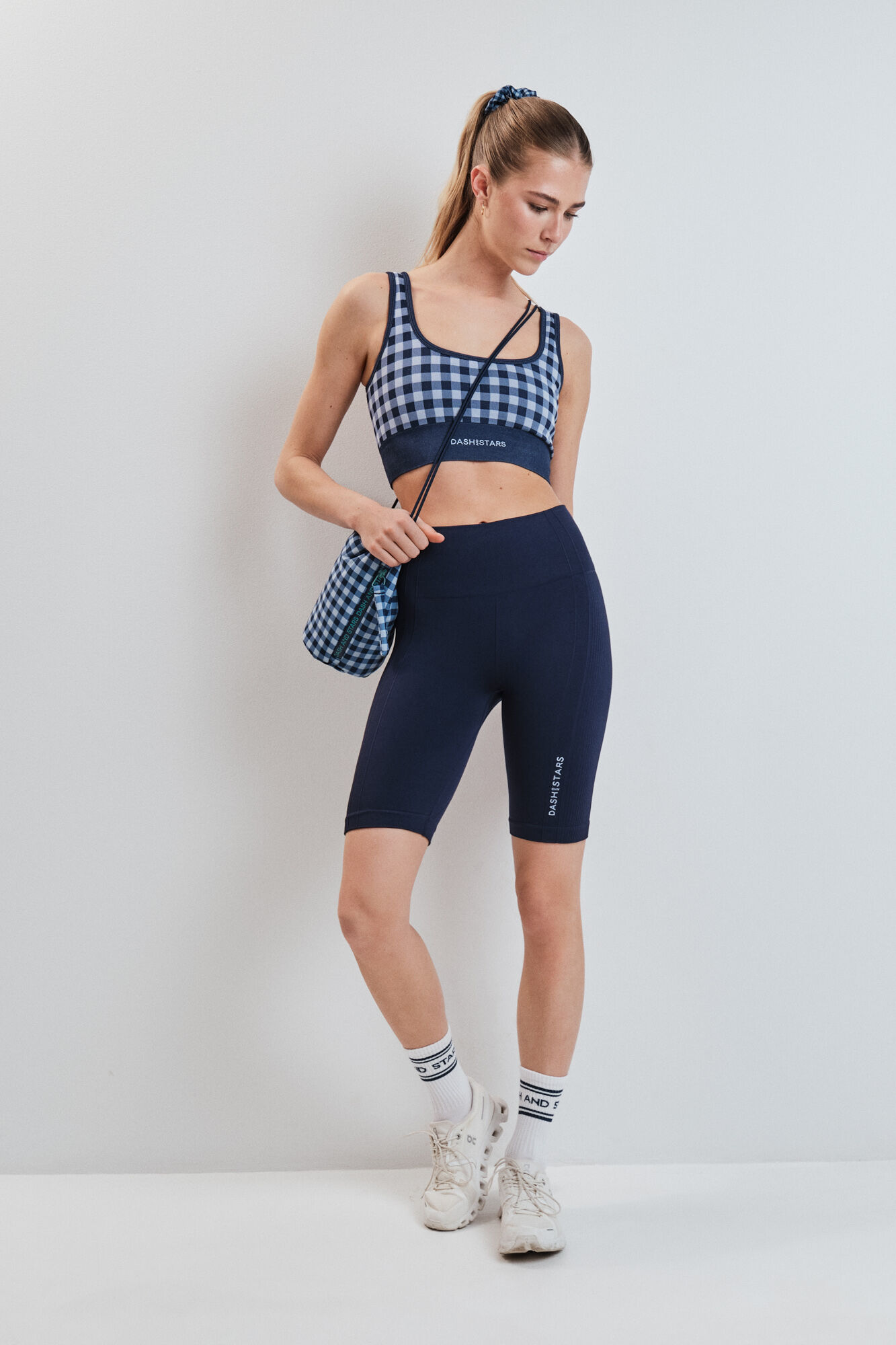 Dash and Stars Blue SEAMLESS COMFORT cycling leggings