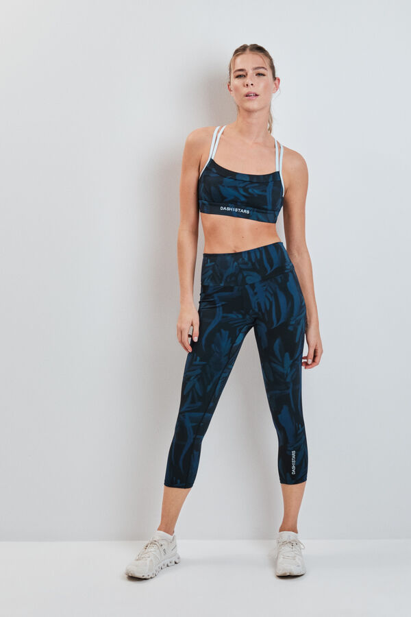 Dash and Stars Green printed sports bra 4D STRECTH green