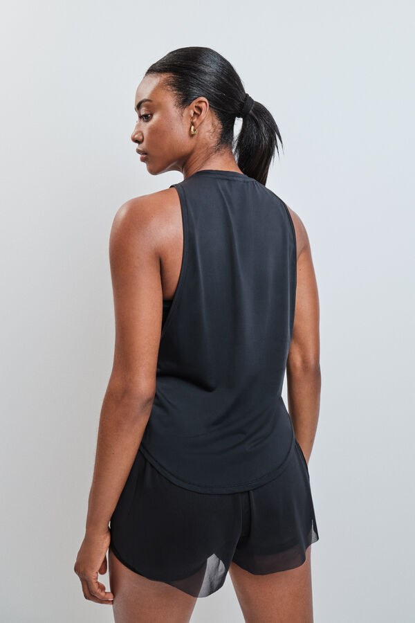Dash and Stars Black sleeveless technical T-shirt black